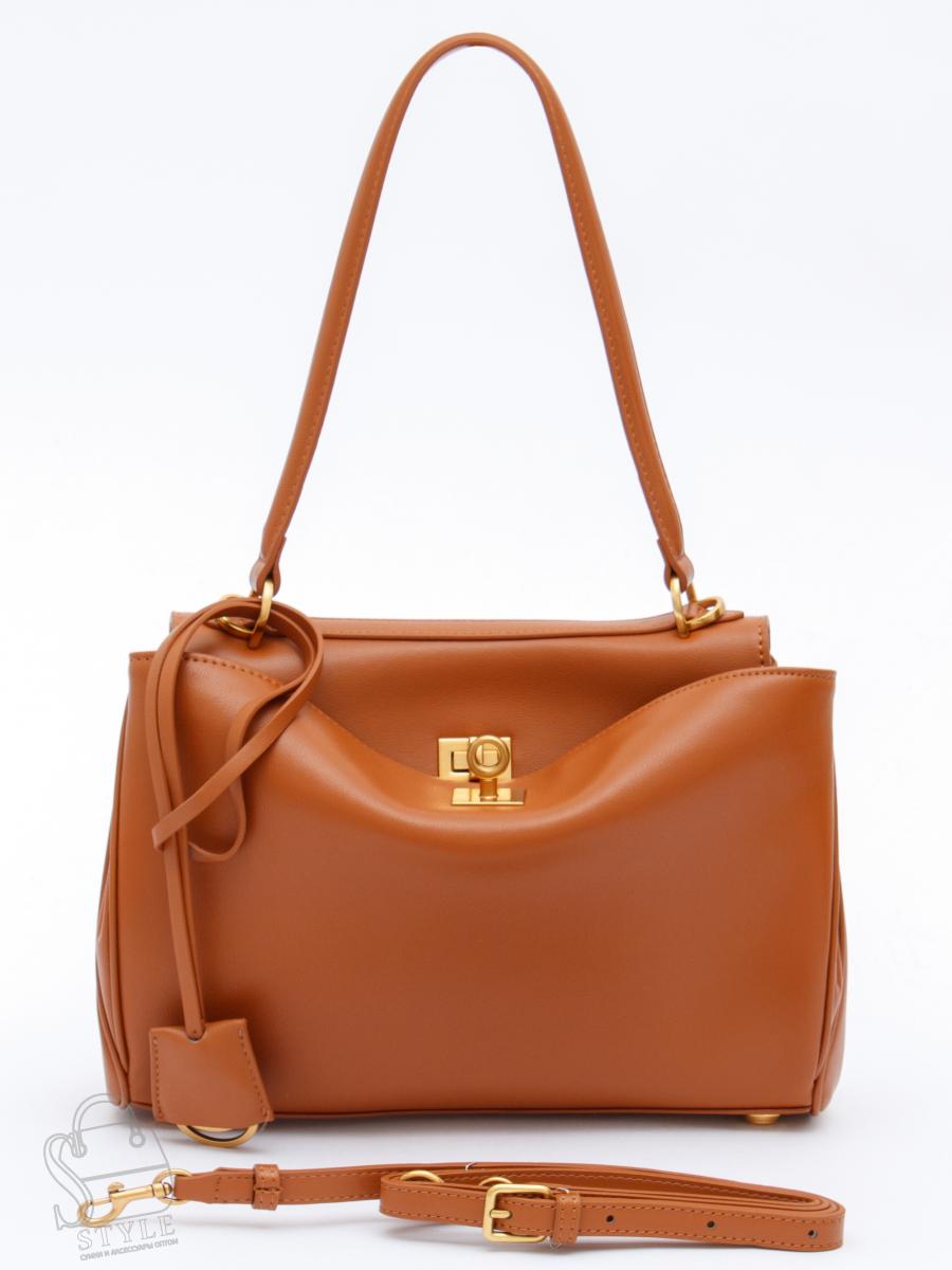 Сумка женская кожаная 1001MJ brown Polina&Eiterou