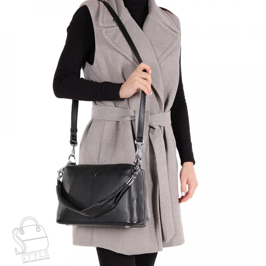 Сумка женская кожаная 9910Y black Polina&Eiterou