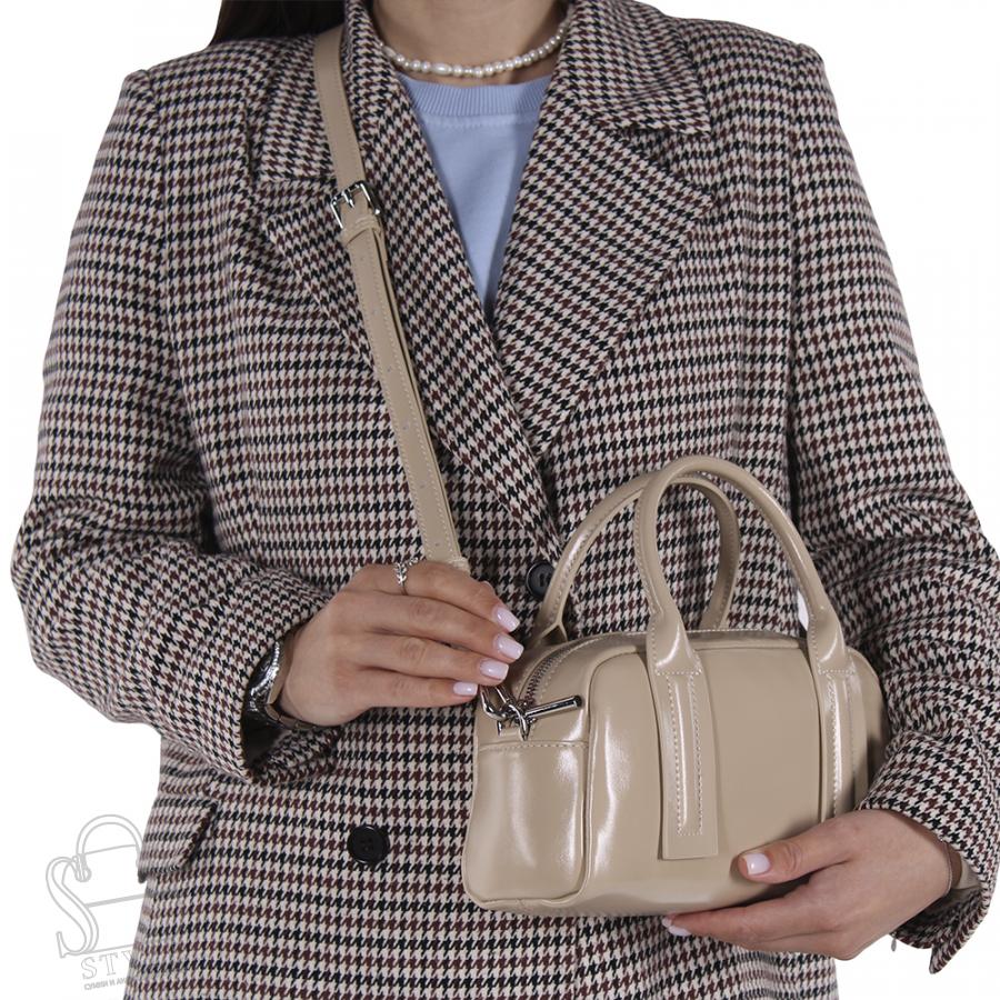 Сумка женская кожаная 7241PE apricot Polina&Eiterou