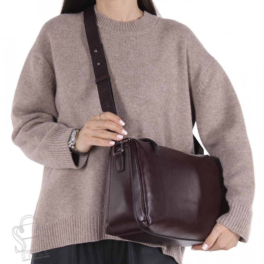 Сумка женская кожаная 9516NN wine Natale Navetta