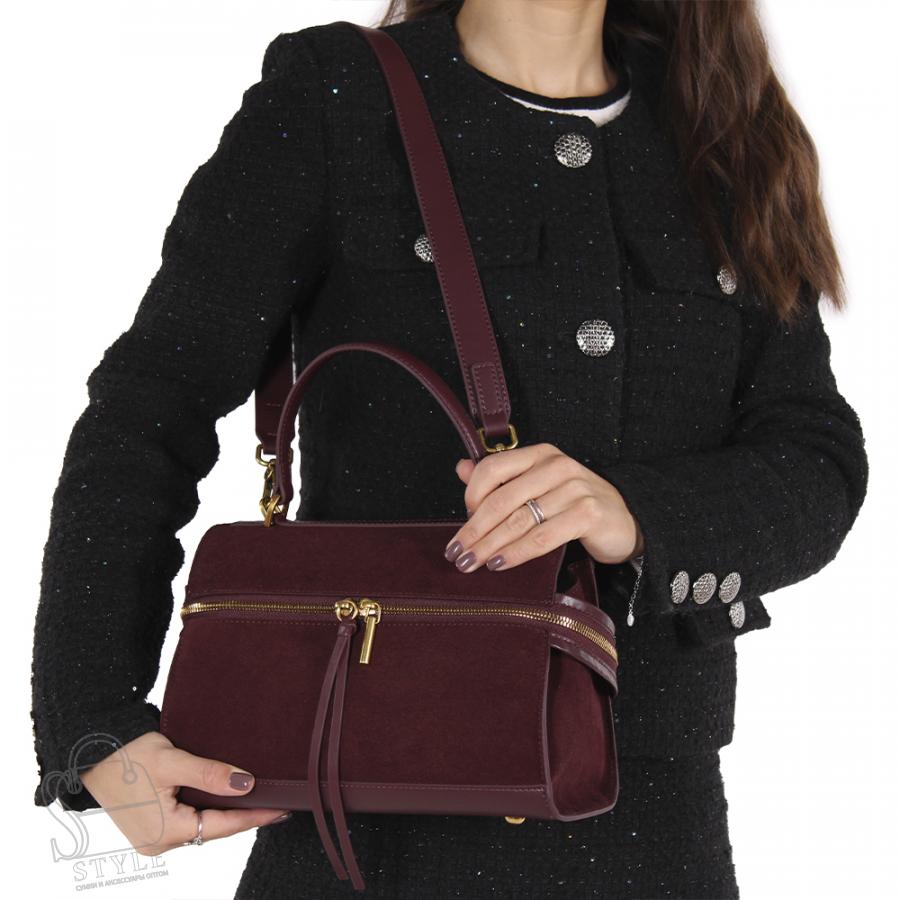 Сумка женская кожаная 68882BDAA wine red Baidou
