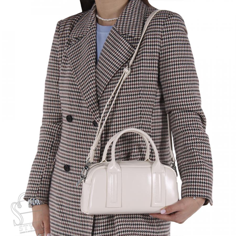 Сумка женская кожаная 7241PE milk white Polina&Eiterou