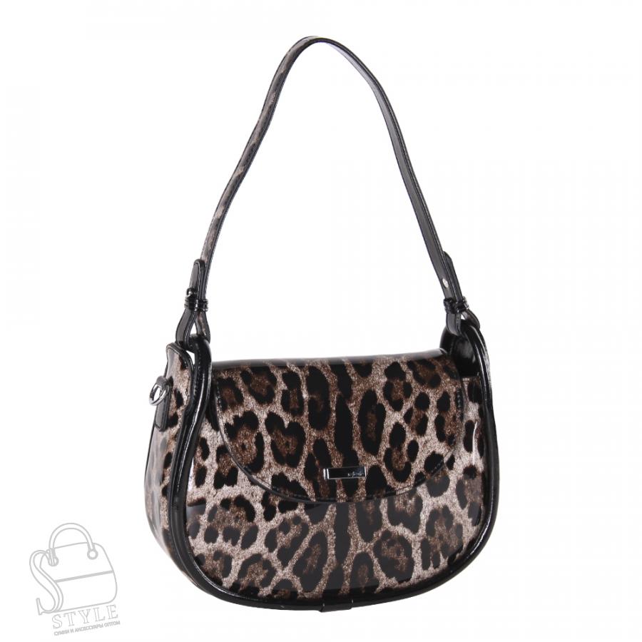 Сумка женская кожаная 98282 leopard coffee Velina Fabbiano-Safenta