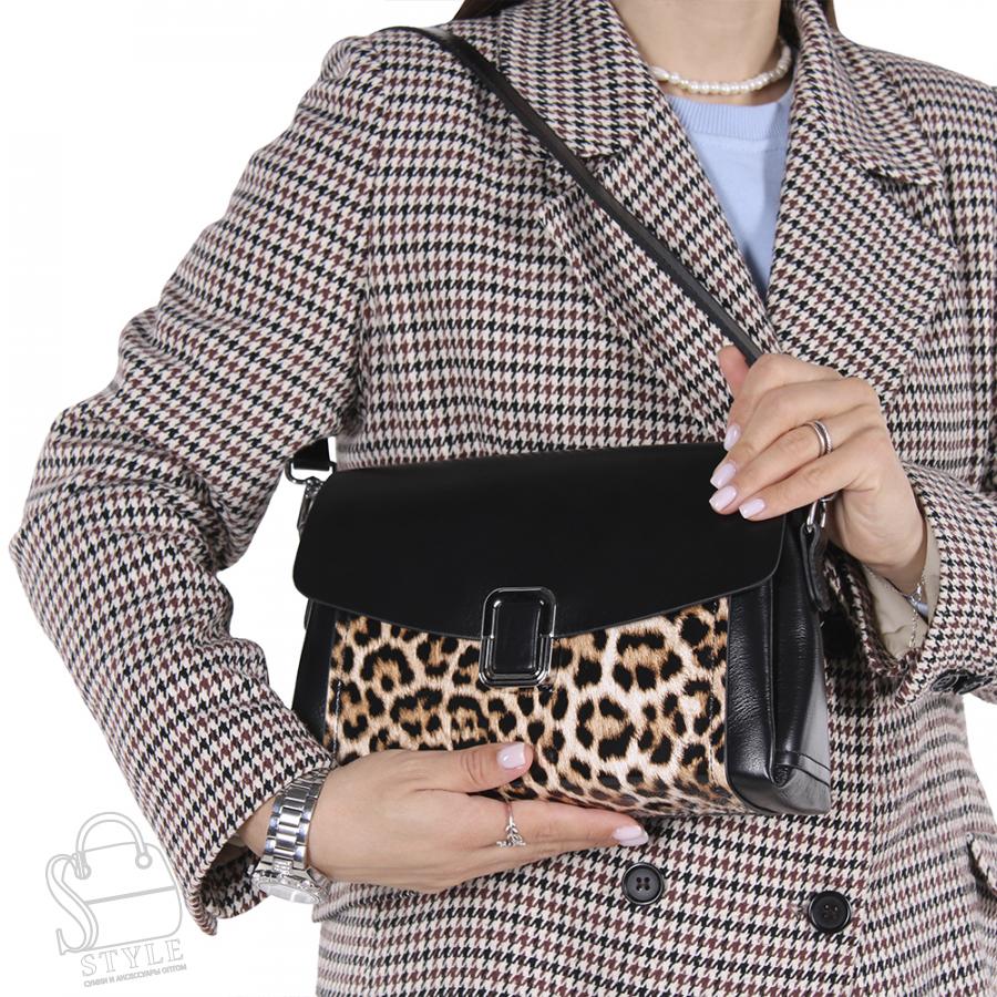 Сумка женская кожаная 6638VG yellow leopard Vitelli Grassi