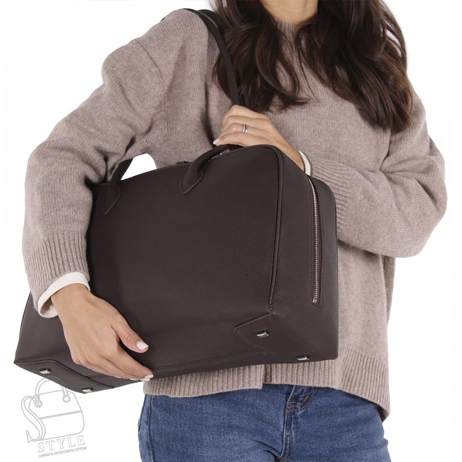 Сумка женская кожаная 0179VG coffee Vitelli Grassi