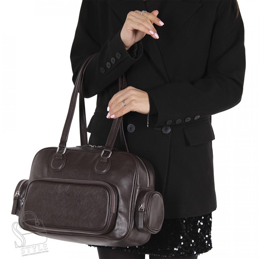 Сумка женская кожаная 260NN coffee Natale Navetta