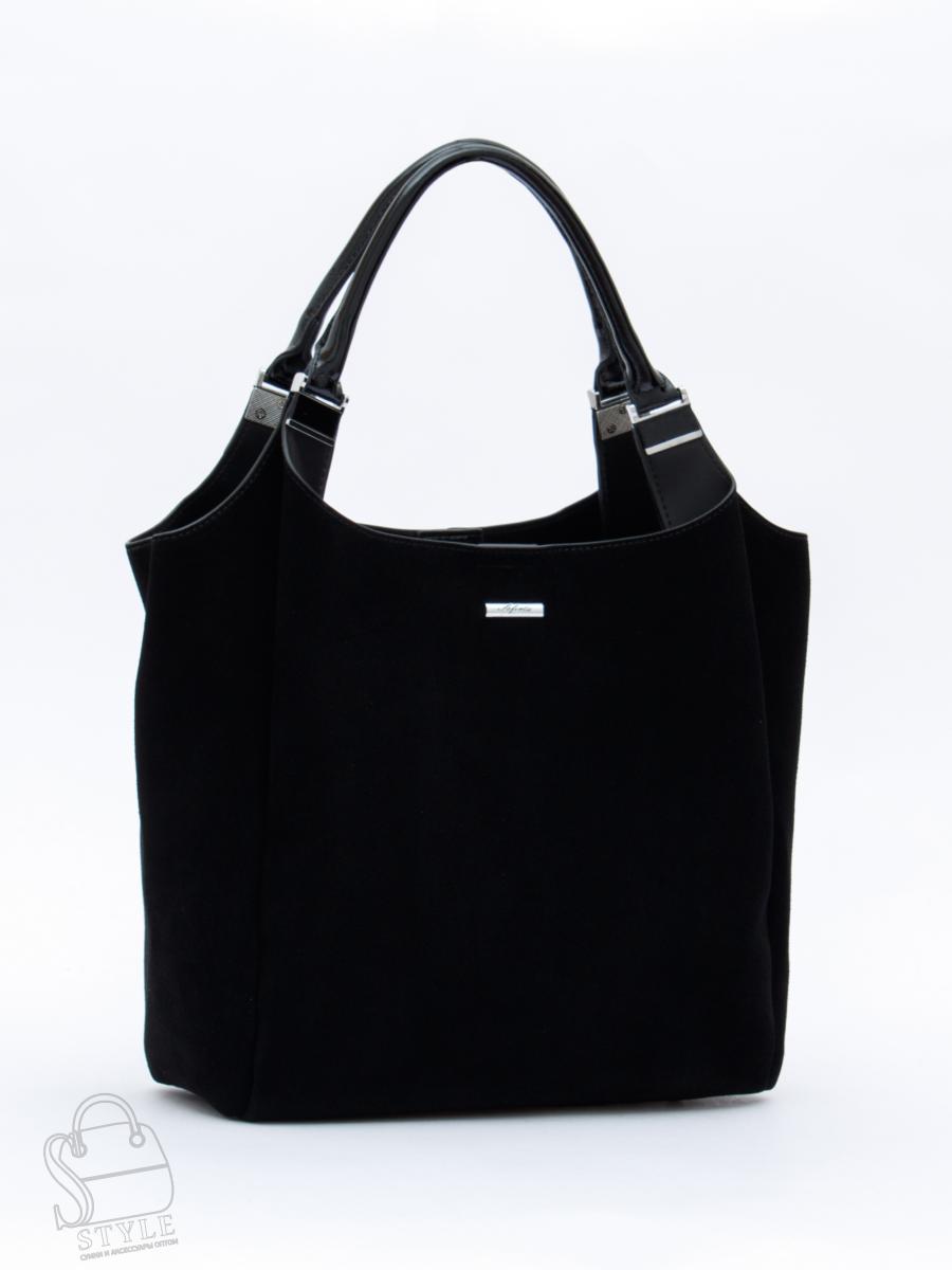 Сумка женская кожаная 9677MSS black Velina Fabbiano-Safenta