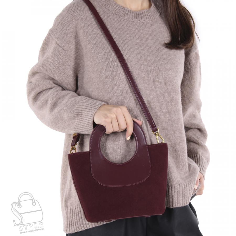 Сумка женская кожаная 56075BDAA wine red Baidou