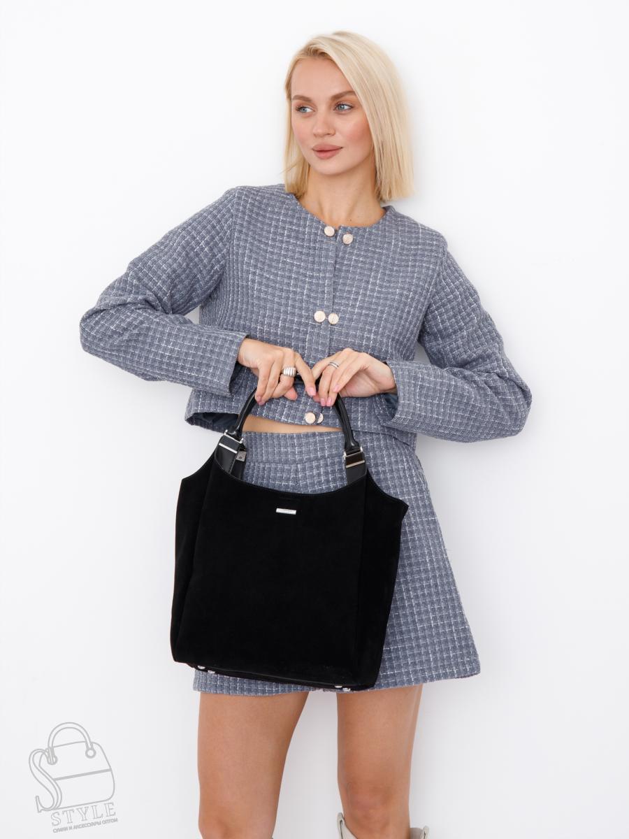 Сумка женская кожаная 9677MSS black Velina Fabbiano-Safenta