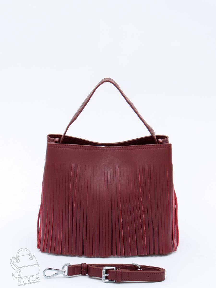 Сумка женская кожаная 2385-1Y d.wine red Polina&Eiterou