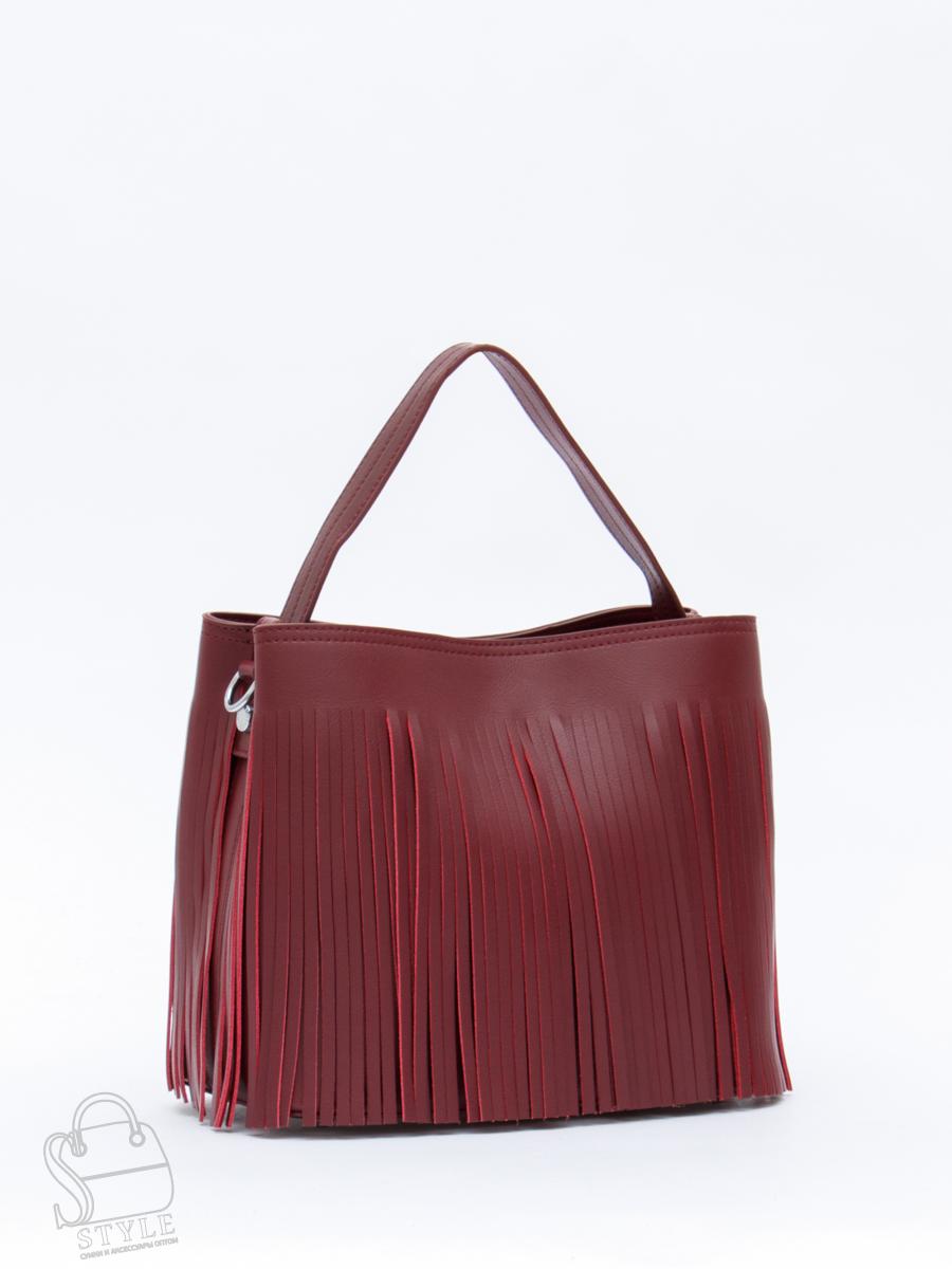 Сумка женская кожаная 2385-1Y d.wine red Polina&Eiterou