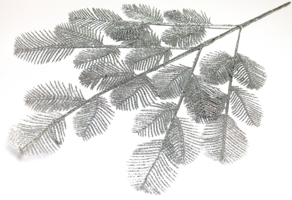 В12095 Б/С Ветка павлиний хвост мерцающ.5-ая высок.61см