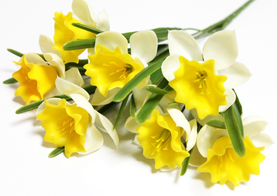 Б12060 Б/С Букет нарцисс 7 крупных гол.силикон Н37см(10шт)