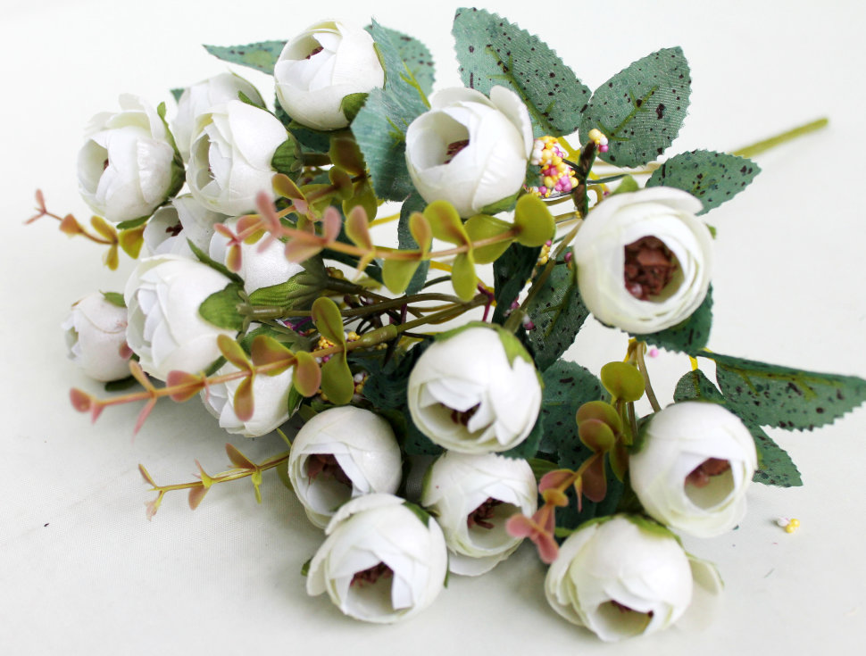 Б8007 Б/С Бук. 18 голов 7 веток камелий перламутровый 35см(20микс)