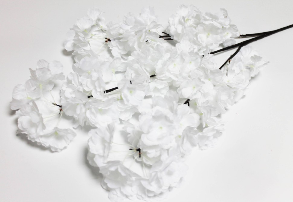 К ВЫКУПУ! В11785 Б/С Ветка тройная сакура Тайхаку 90см(5шт)