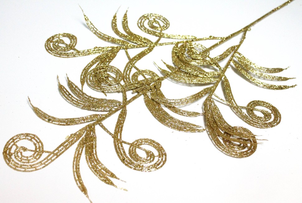 В12092 Б/С Ветка витая мерцающая высокая 3-ая 74см