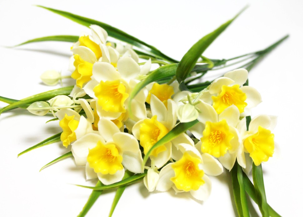 Б12059 Б/С Букет нарцисс силикон 15 голов 5в.