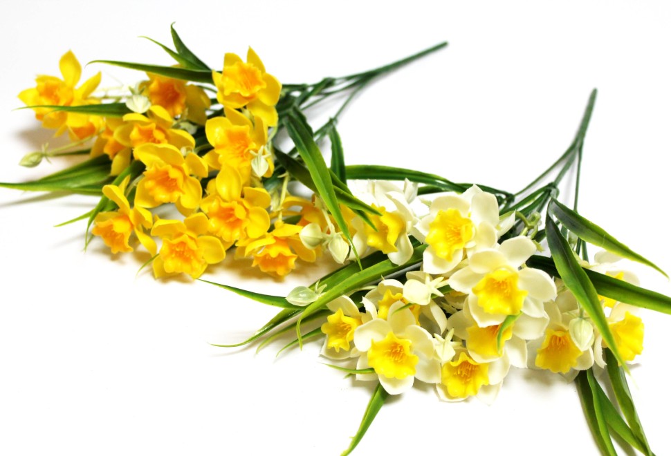 Б12059 Б/С Букет нарцисс силикон 15 голов 5в.