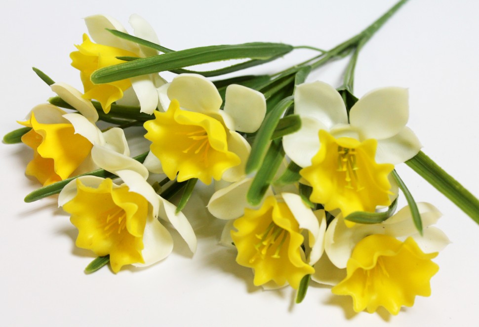 Б12060 Б/С Букет нарцисс 7 крупных гол.силикон Н37см(10шт)