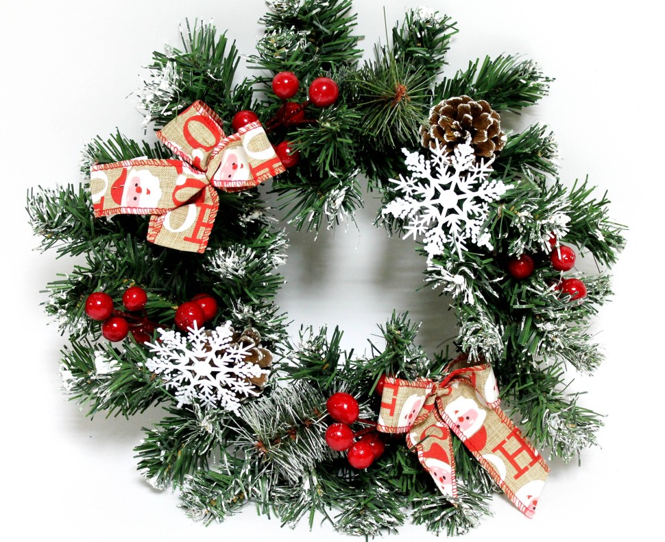 Д12112 Б/С Новогодний венок заснеженный