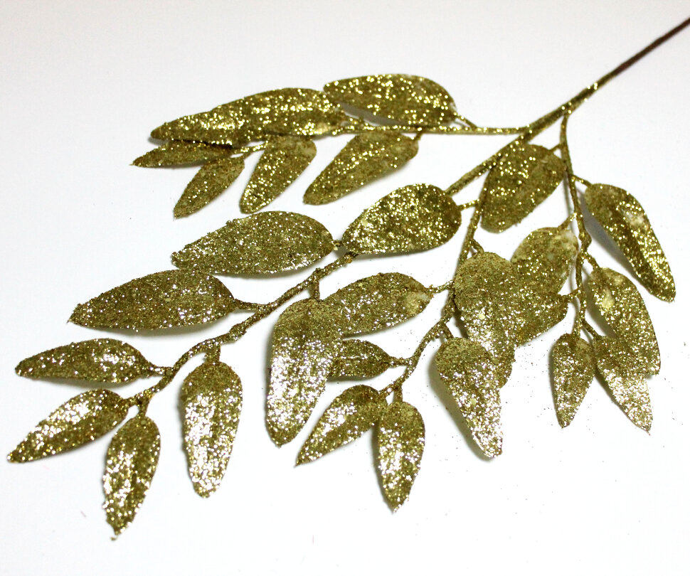 В12035 Б/С Ветка лавра мерцающая 70см