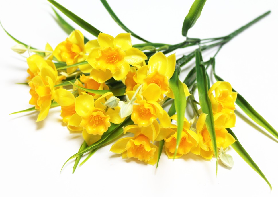 Б12059 Б/С Букет нарцисс силикон 15 голов 5в.
