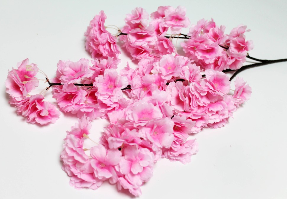 К ВЫКУПУ! В11785 Б/С Ветка тройная сакура Тайхаку 90см(5шт)