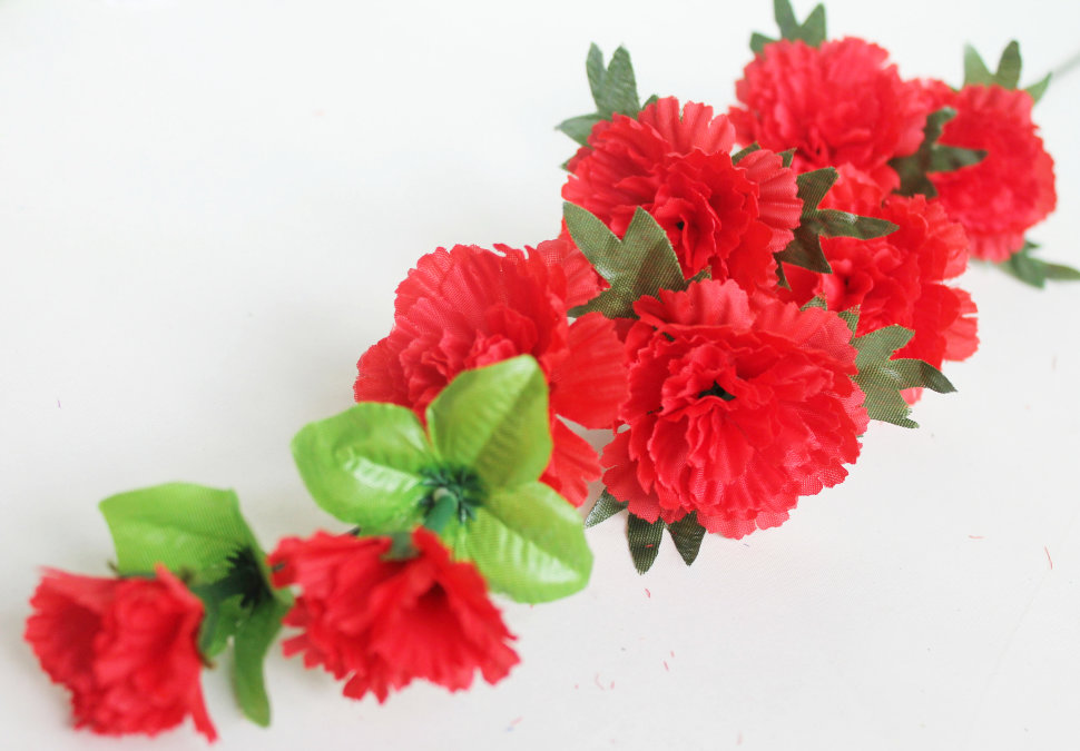 В988 Б/С Вет.крупная голова гвоздики каскад 55см(10шт)