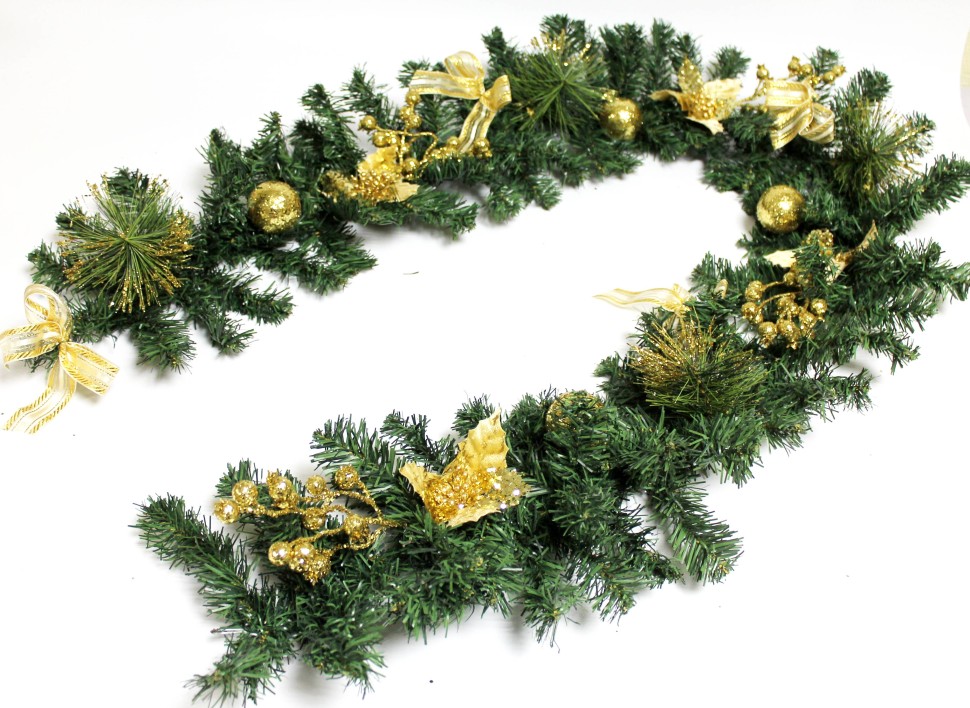 ЛЗ12118 Б/С Лиана еловая пышная мерцающее золото