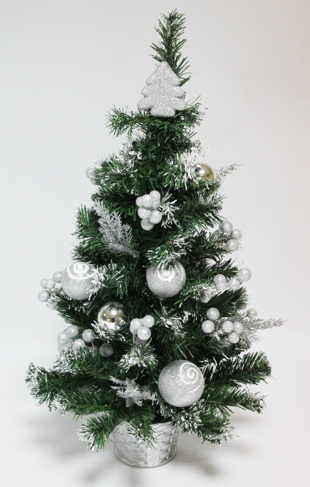 Д12106 Б/С Елка настольная серебренная