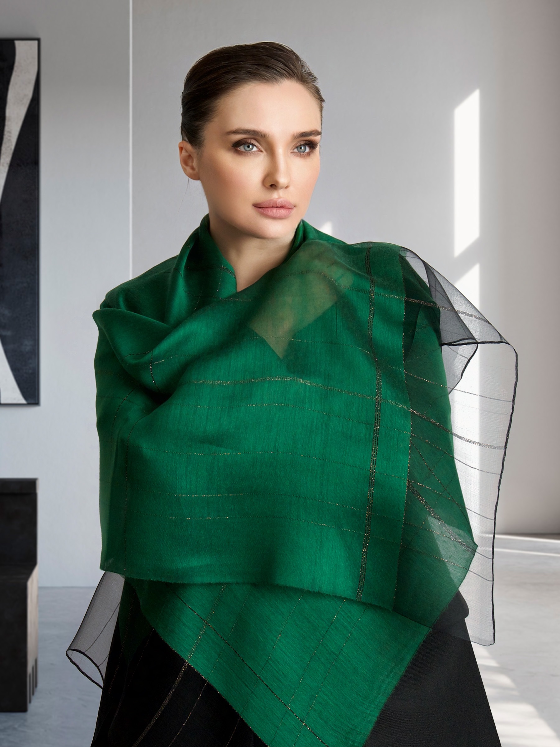 Ст.цена 921р. Уценка Палантин “Грэйс“ (изумруд) DEFQLT01-1