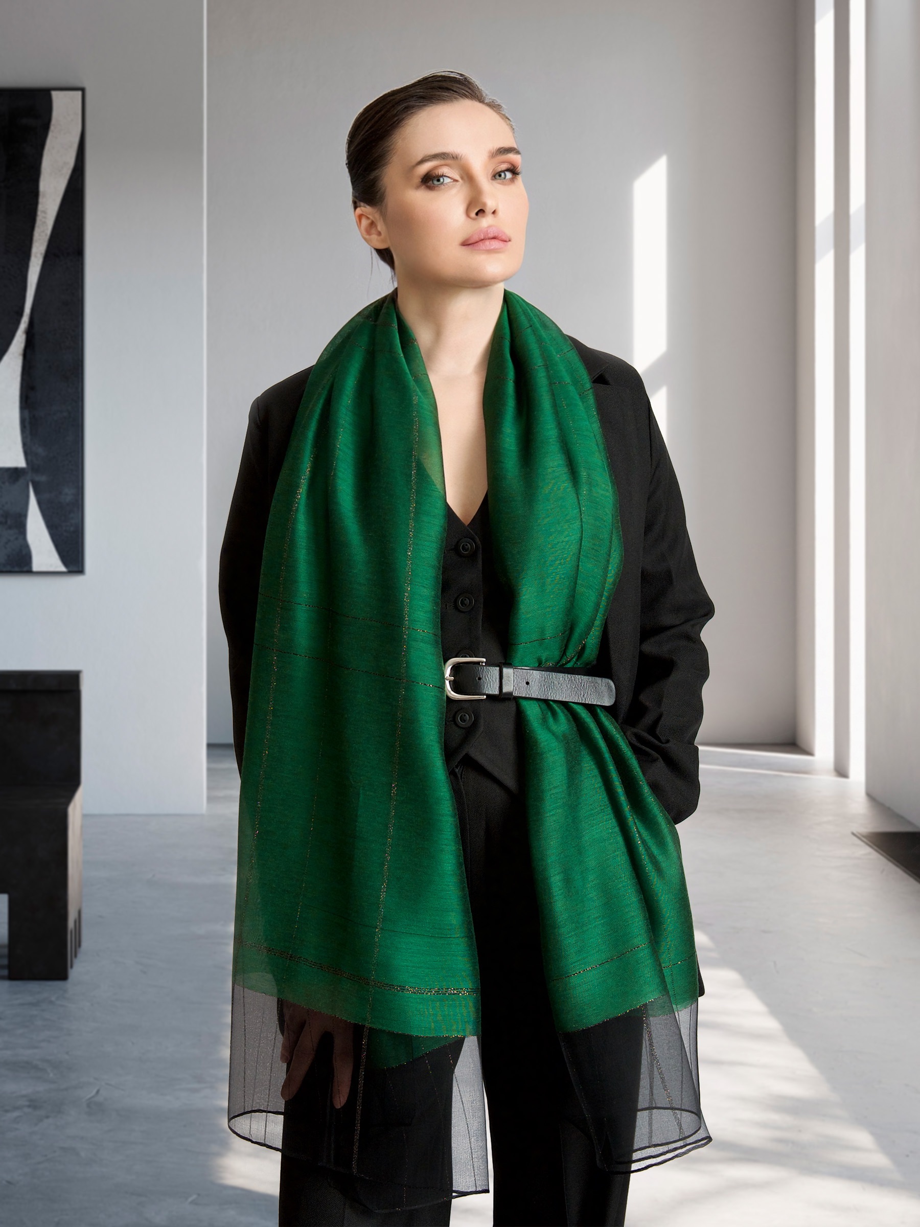 Ст.цена 921р. Уценка Палантин “Грэйс“ (изумруд) DEFQLT01-1