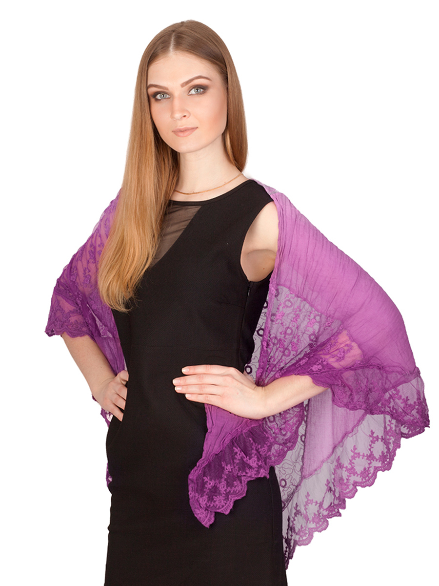 Ст.цена 607р. Уценка Косынка “Кружевные нити“ (фиолетовый) DEFK01-11