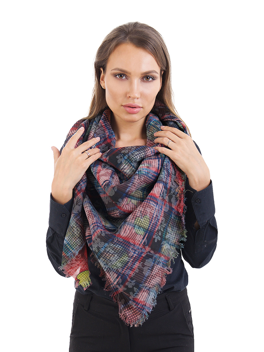 Ст.цена 534р. Уценка Платок большой  “Воспоминания о лете” (красный) DEFT07-2