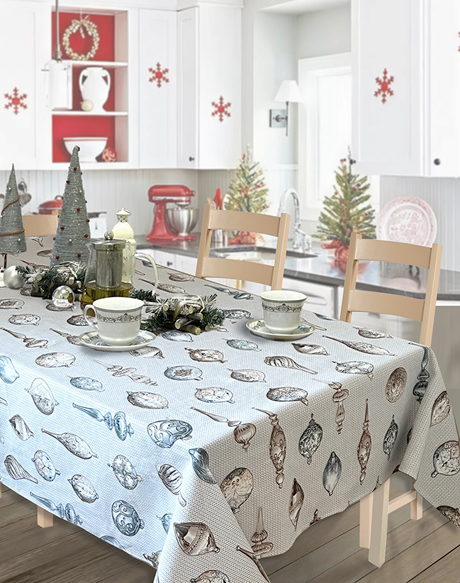 Скатерть рогожка 29292 вид1 Новогодняя игрушка