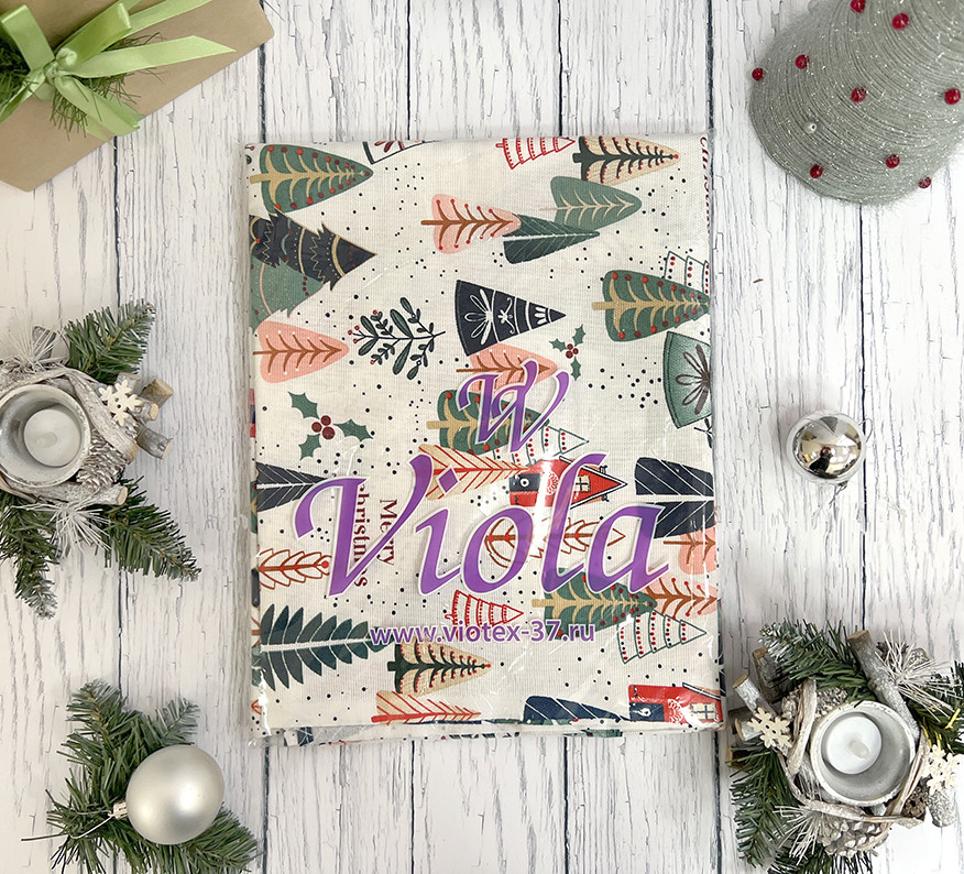 Скатерть рогожка 29039 вид1 Merry Christmas