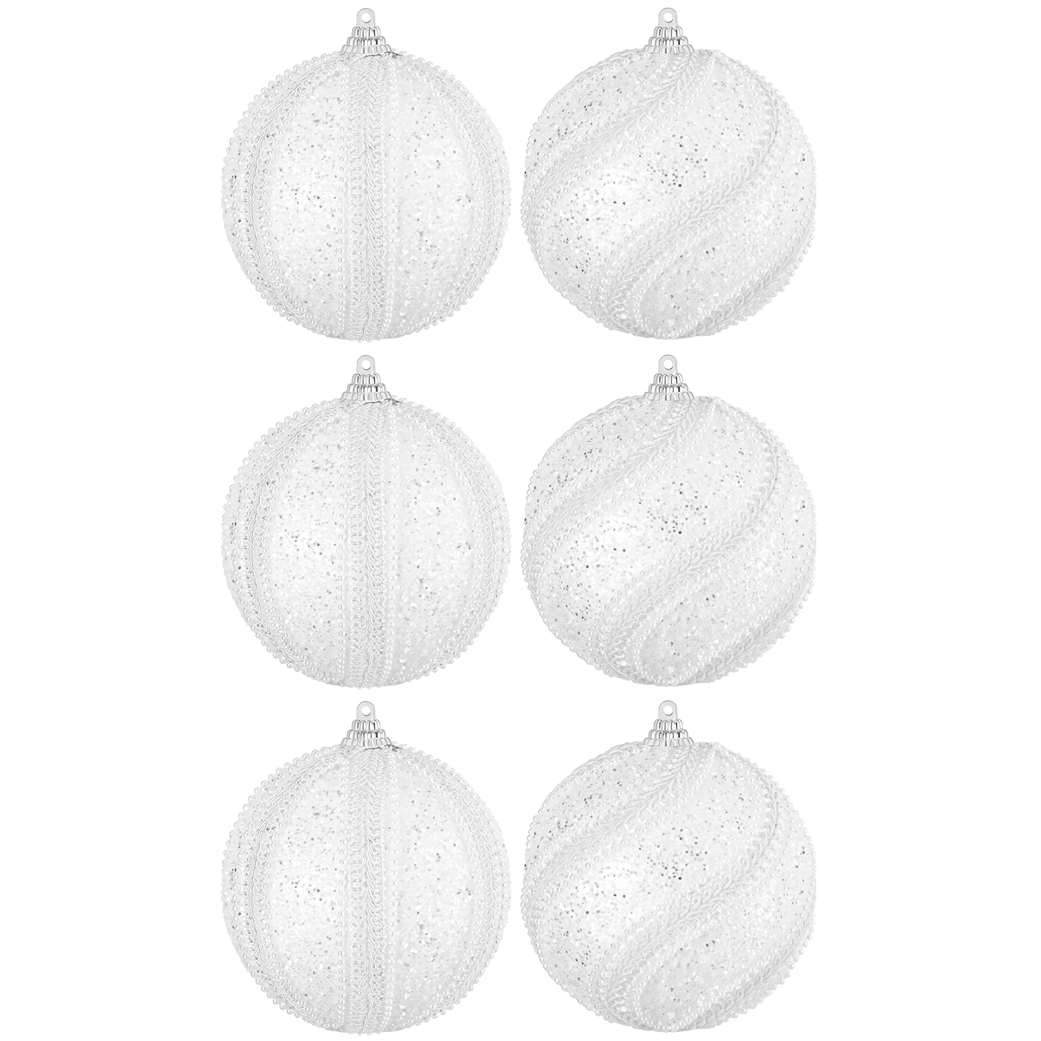 БЫЛО 1390 руб! Набор 6 новогодних шаров 9,5*9,5 см