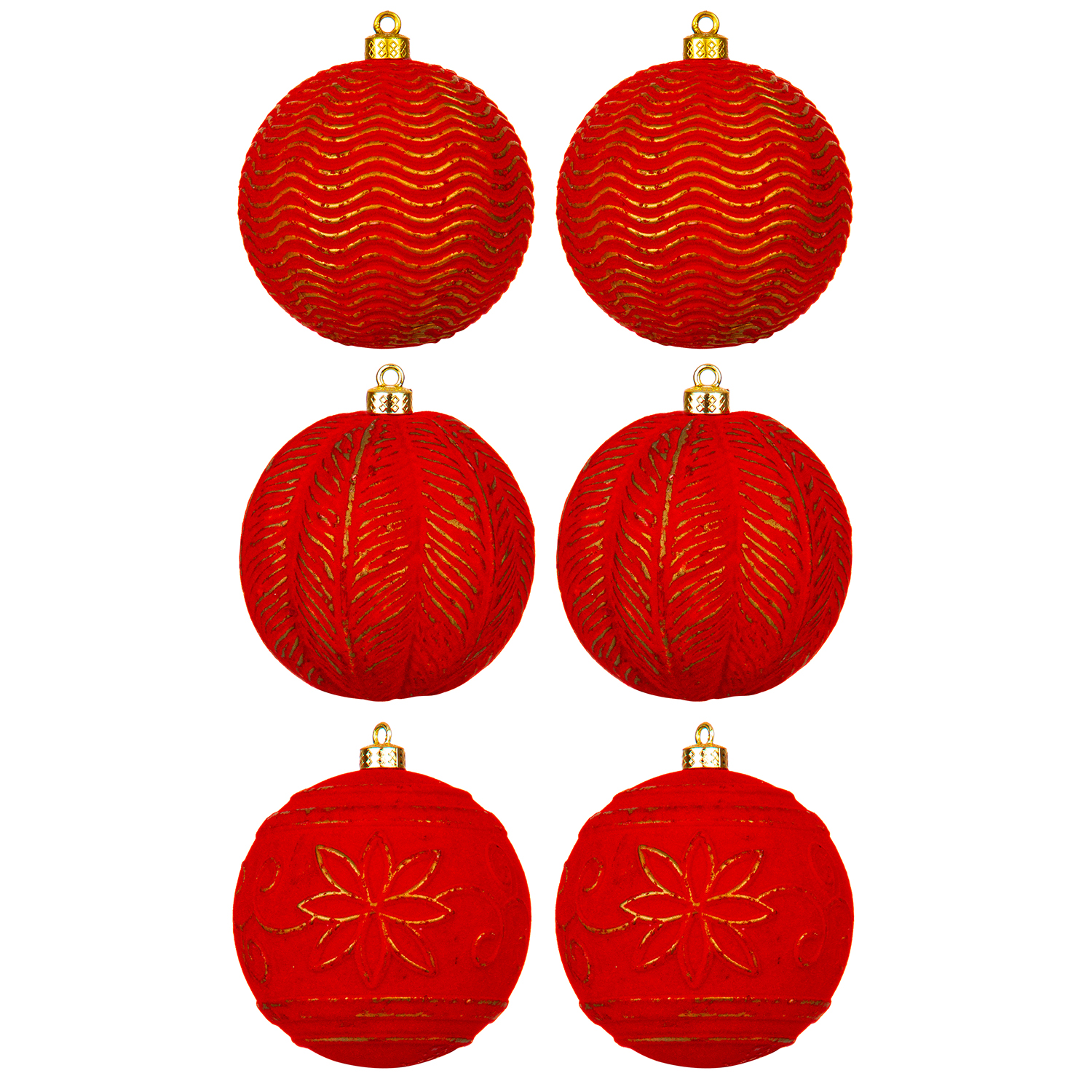 БЫЛО 1262 руб! Набор 6 новогодних шаров 9,5*9,5 см