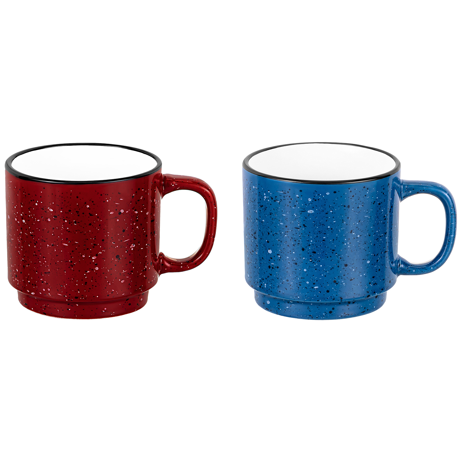 БЫЛО 574 руб! Набор 2 кружек 480 мл 13,5*9,8*9 см штабелируемые, синяя и бордовая