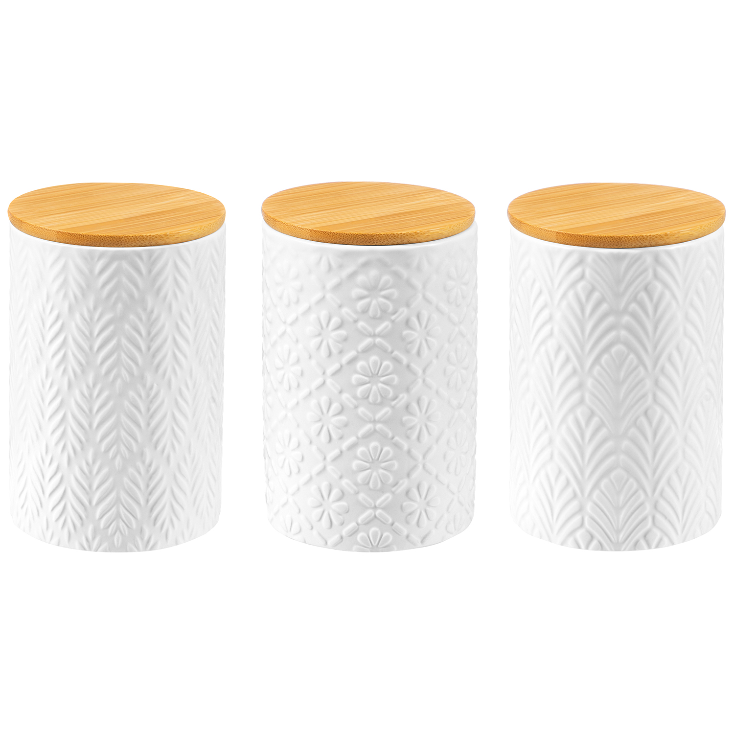 БЫЛО 1805 руб! Набор 3 банок для сыпучих продуктов 700 мл 10*10*15 см с бамбук. крышками