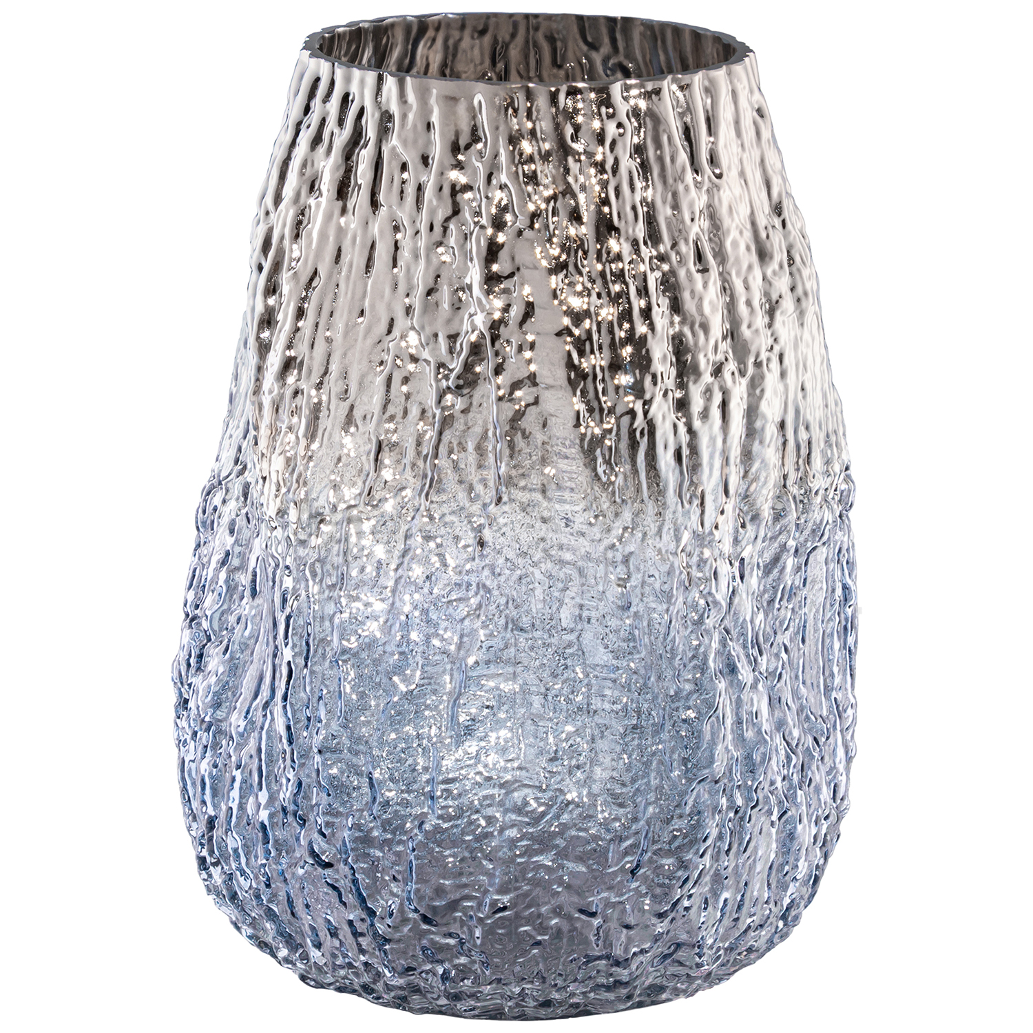 БЫЛО 1334 руб! Ваза 17,5*17,5*25 см 4 л бежево - синяя, стекло