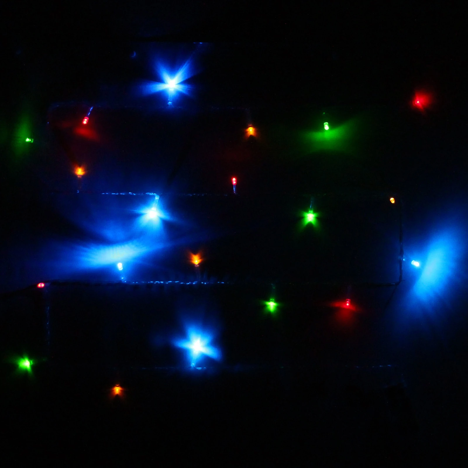 Гирлянда для дома на батарейках 2,2м 20 ламп LED от 2*АА, прозрач.провод, IP-20, Мультицвет