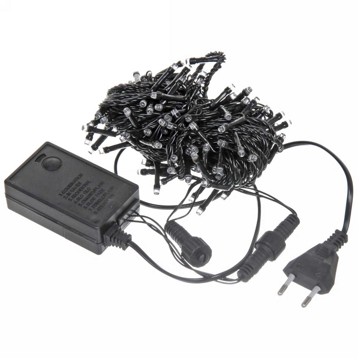 Гирлянда для улицы 11м 120 ламп LED чёрный провод, 8 реж, IP-54, Синий (возможность соединения)