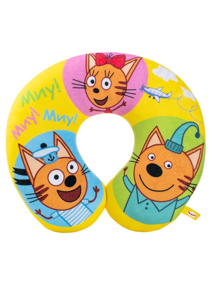 Подушка для путешествий «Три кота», мягкая игрушка 30 см