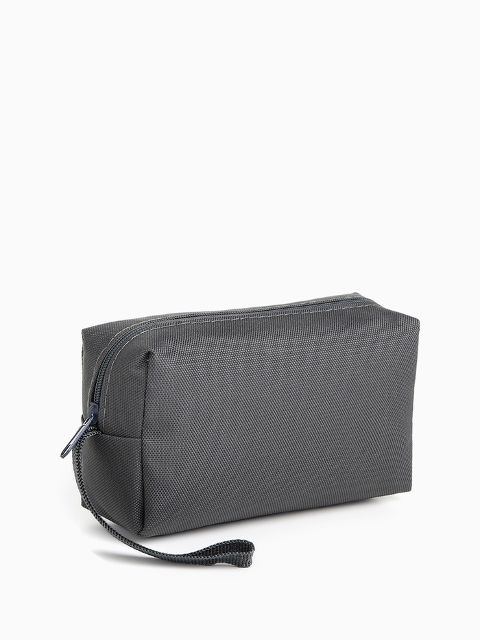 Косметичка дорожная на молнии, маленькая, с ручкой, серая