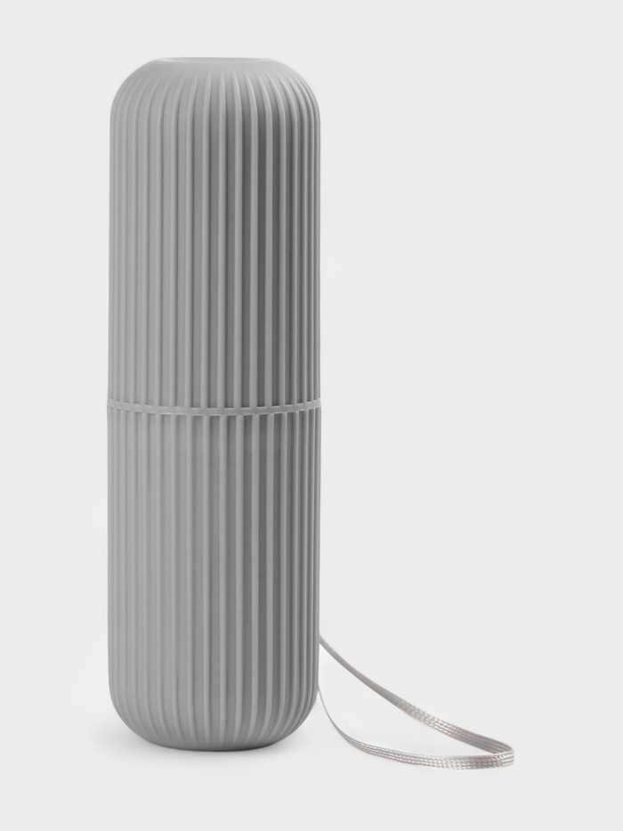 Футляр для зубной щётки и пасты «Ребрис», 6.7×5.8×19 см, серый