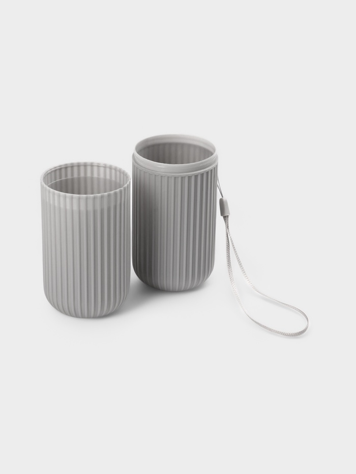 Футляр для зубной щётки и пасты «Ребрис», 6.7×5.8×19 см, серый