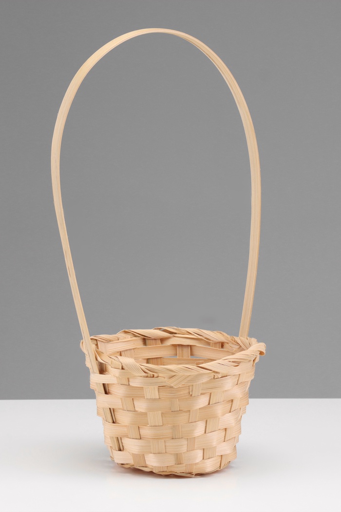 Корзина плетёная, 13×13×9.5 см, ручка h=21 см, бамбук, натуральный цвет, Greengo