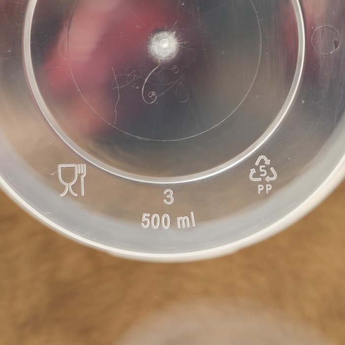 Ведро пластиковое одноразовое с крышкой, 500 мл, d=10.9 см, пищевое, прозрачное