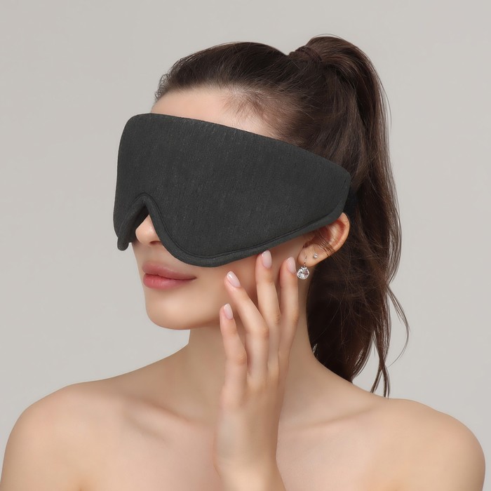 Маска для сна 33.5×11 см, на липучке, цвет серый
